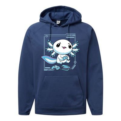 Axolotl Video Games Gamer Performance Fleece Hoodie