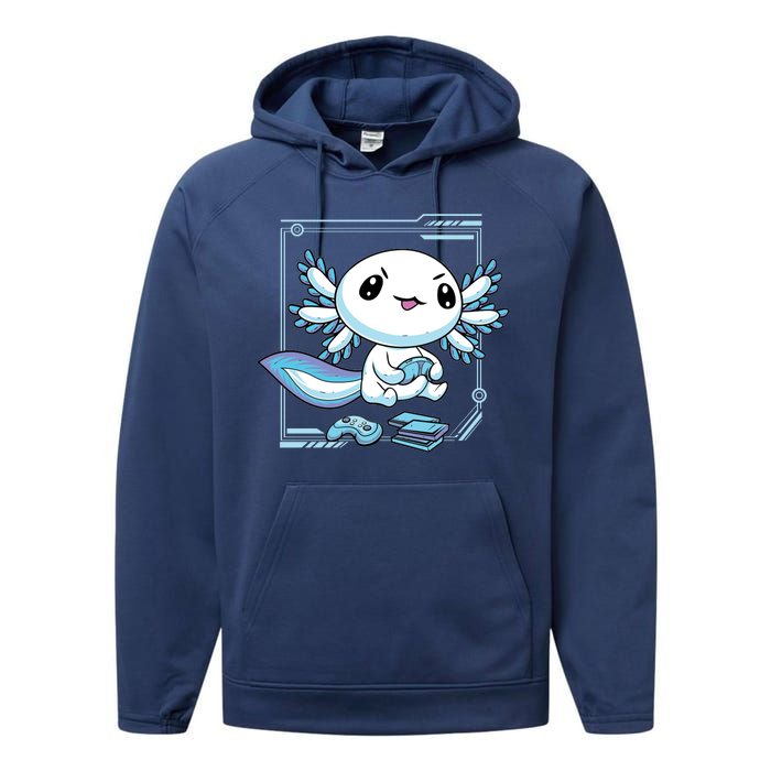 Axolotl Video Games Gamer Performance Fleece Hoodie