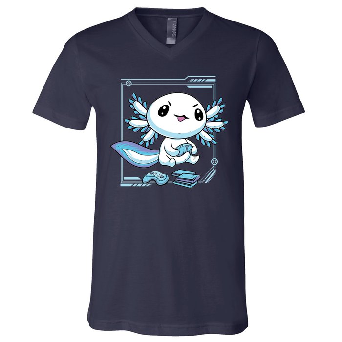 Axolotl Video Games Gamer V-Neck T-Shirt