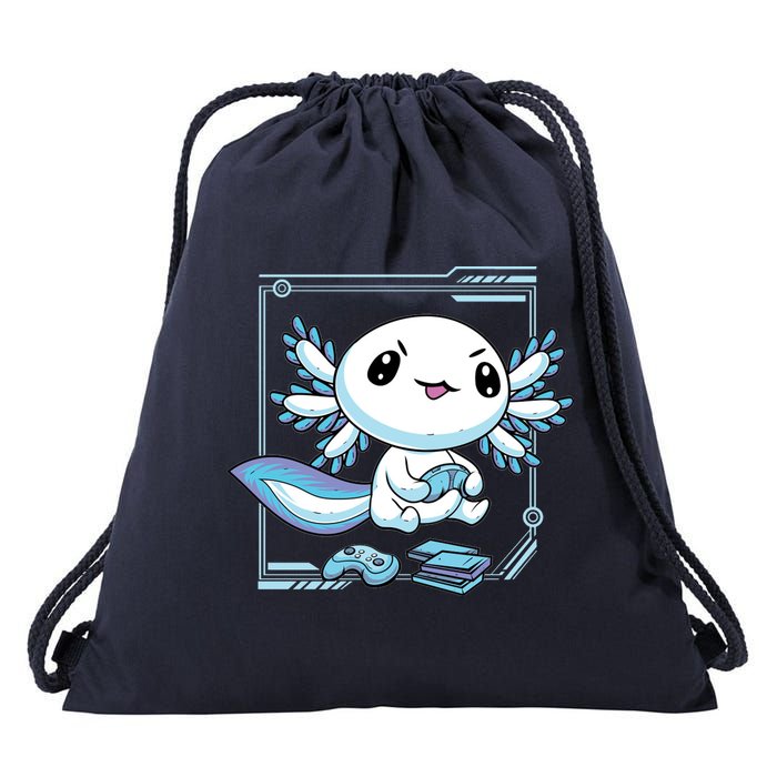 Axolotl Video Games Gamer Drawstring Bag