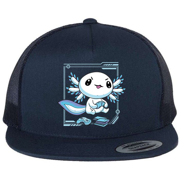 Axolotl Video Games Gamer Flatbill Hat