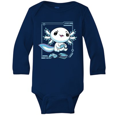 Axolotl Video Games Gamer Baby Long Sleeve Bodysuit