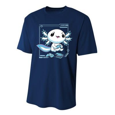 Axolotl Video Games Gamer Performance Sprint T-Shirt