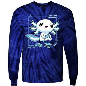 Axolotl Video Games Gamer Tie-Dye Long Sleeve Shirt