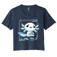 Axolotl Video Games Gamer Women's Crop Top Tee