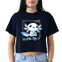 Axolotl Video Games Gamer Women's Crop Top Tee