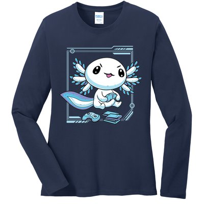 Axolotl Video Games Gamer Ladies Long Sleeve Shirt