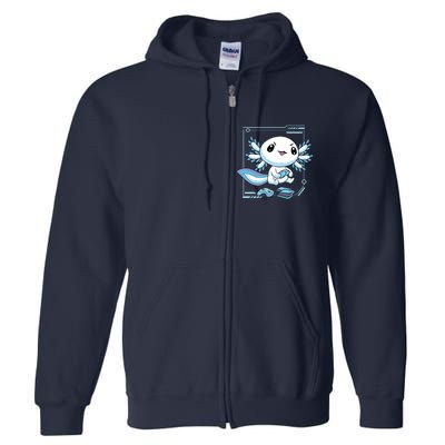 Axolotl Video Games Gamer Full Zip Hoodie