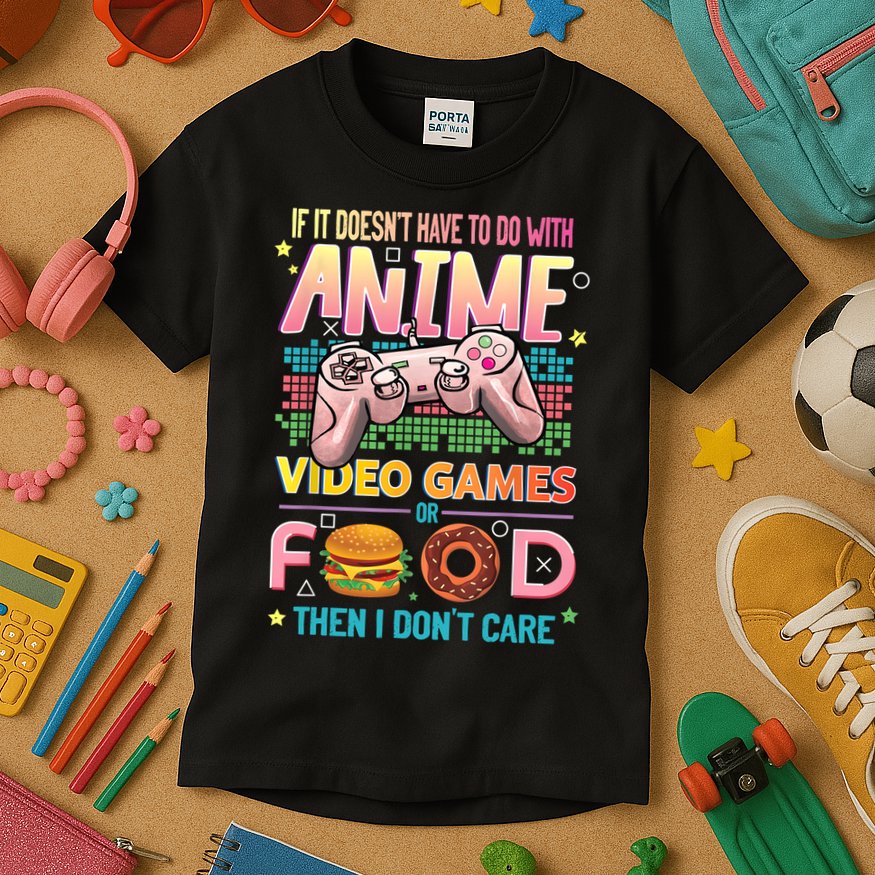 Anime Video Games Food Anime Lovers Gifts Idea Kids T-Shirt
