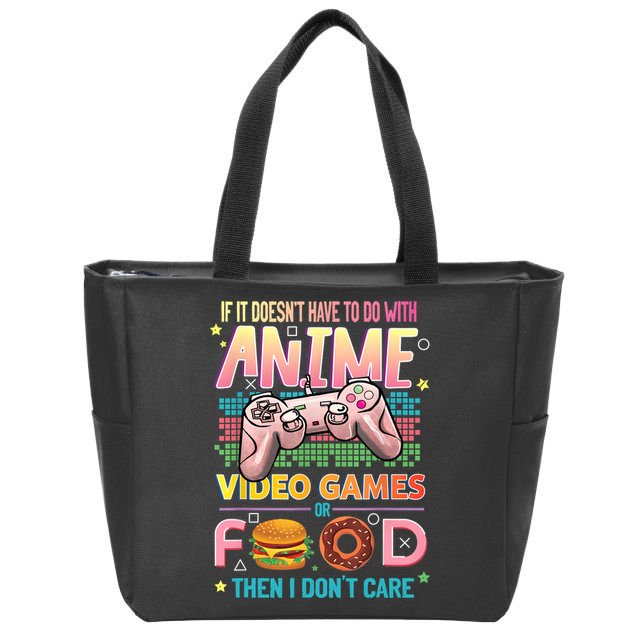 Anime Video Games Food Anime Lovers Gifts Idea Zip Tote Bag