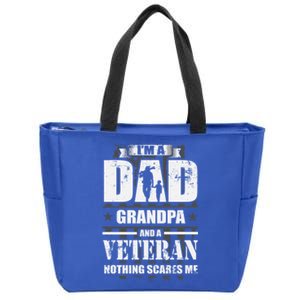 Army Veteran Gift I'm A Dad Grandpa And A Veteran Meaningful Gift Zip Tote Bag