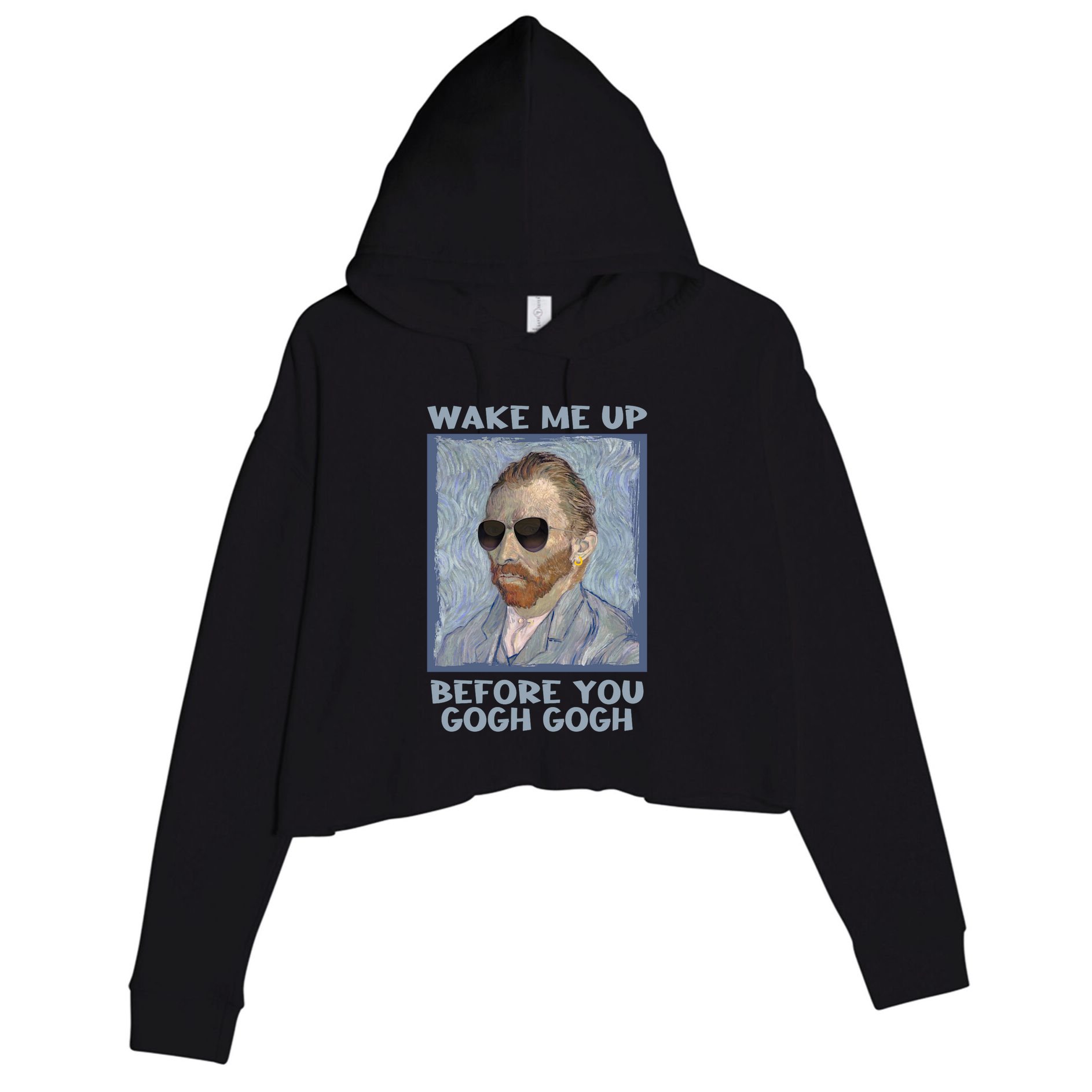 Artsy Van Gogh Meme For Design For Artists Crop Fleece Hoodie
