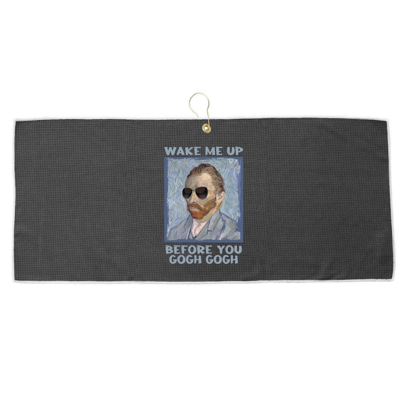 Artsy Van Gogh Meme For Design For Artists Large Microfiber Waffle Golf Towel