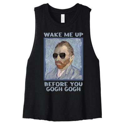 Artsy Van Gogh Meme For Design For Artists Women's Racerback Cropped Tank