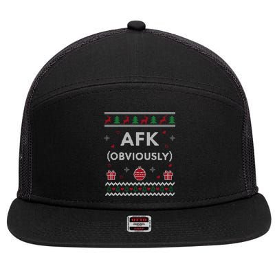 Afk Video Games Funny Gamer Design Ugly Christmas Cool Gift 7 Panel Mesh Trucker Snapback Hat