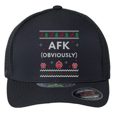 Afk Video Games Funny Gamer Design Ugly Christmas Cool Gift Flexfit Unipanel Trucker Cap