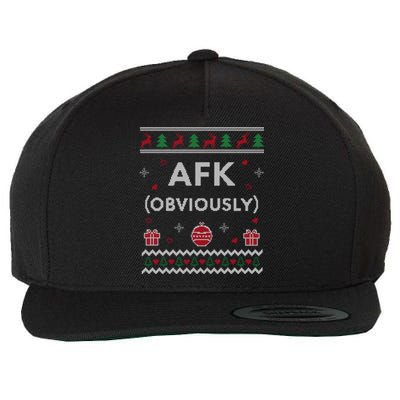 Afk Video Games Funny Gamer Design Ugly Christmas Cool Gift Wool Snapback Cap