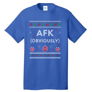 Afk Video Games Funny Gamer Design Ugly Christmas Cool Gift Tall T-Shirt