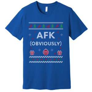 Afk Video Games Funny Gamer Design Ugly Christmas Cool Gift Premium T-Shirt