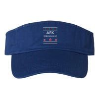 Afk Video Games Funny Gamer Design Ugly Christmas Cool Gift Valucap Bio-Washed Visor