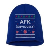 Afk Video Games Funny Gamer Design Ugly Christmas Cool Gift Short Acrylic Beanie