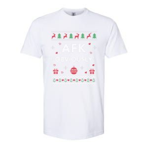 Afk Video Games Funny Gamer Design Ugly Christmas Cool Gift Softstyle CVC T-Shirt