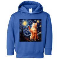 Art Van Gogh Starry Night Cat Gifts For Cats Lover Mom Dad Toddler Hoodie