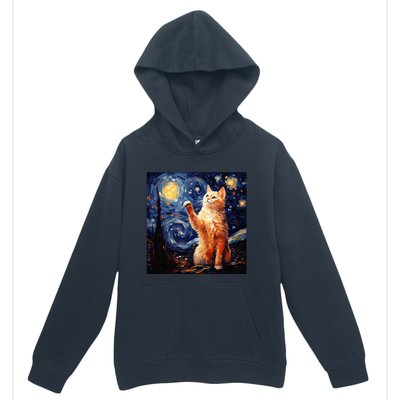 Art Van Gogh Starry Night Cat Gifts For Cats Lover Mom Dad Urban Pullover Hoodie