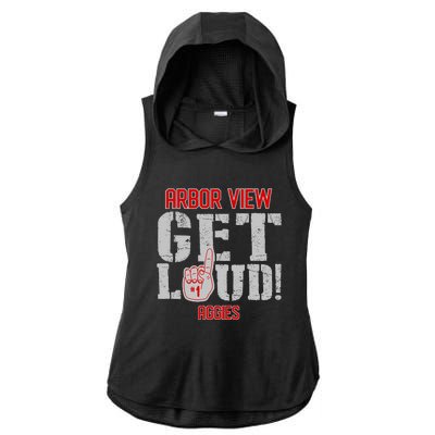 Arbor View High School Get Loud Aggies Ladies PosiCharge Tri-Blend Wicking Draft Hoodie Tank