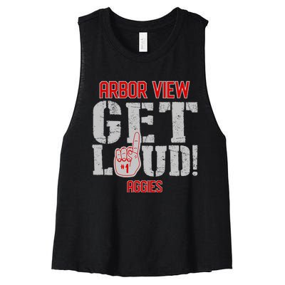 Arbor View High School Get Loud Aggies Women's Racerback Cropped Tank