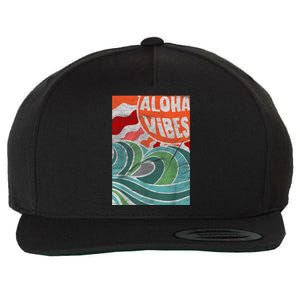 Aloha Vibes Hawaii Sunset Waves Wool Snapback Cap