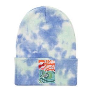 Aloha Vibes Hawaii Sunset Waves Tie Dye 12in Knit Beanie