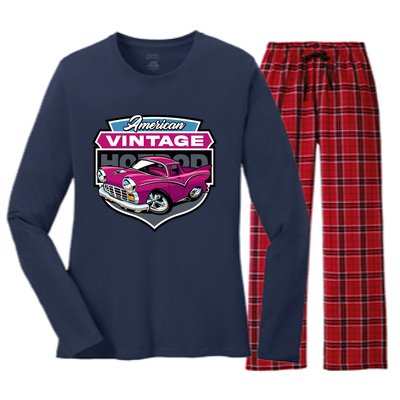 American Vintage Hotrod Women's Long Sleeve Flannel Pajama Set 