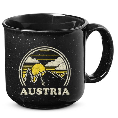 Austria Vintage Hiking Mountains 15oz Campfire Ceramic Mug