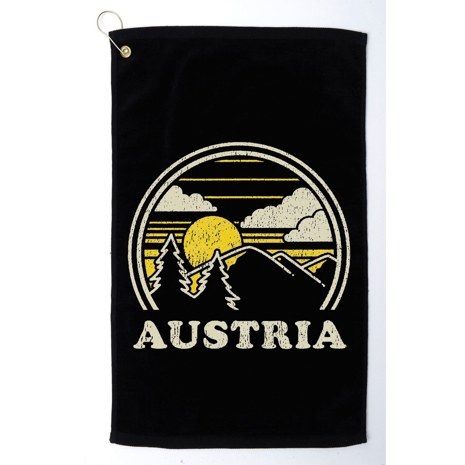 Austria Vintage Hiking Mountains Golf Towel