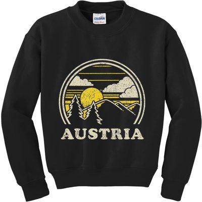 Austria Vintage Hiking Mountains Kids Sweatshirt