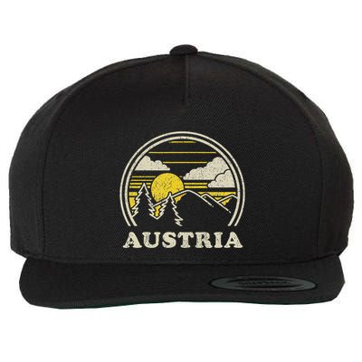 Austria Vintage Hiking Mountains Wool Snapback Cap