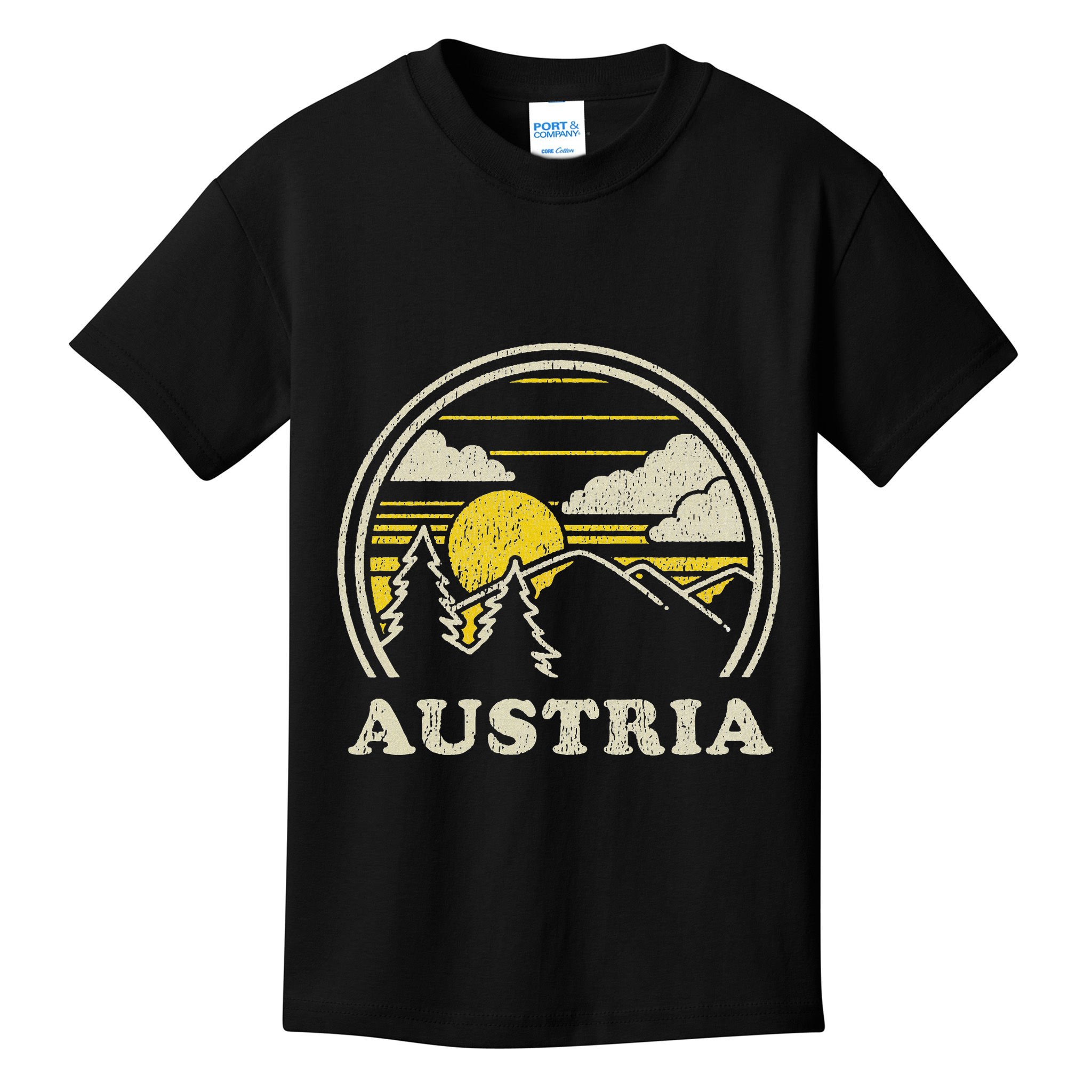 Austria Vintage Hiking Mountains Kids T-Shirt