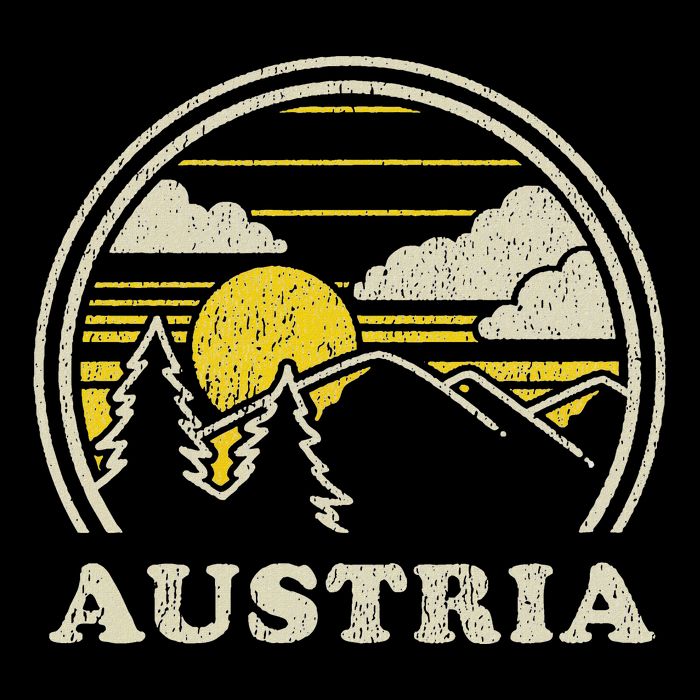 Austria Vintage Hiking Mountains Kids T-Shirt