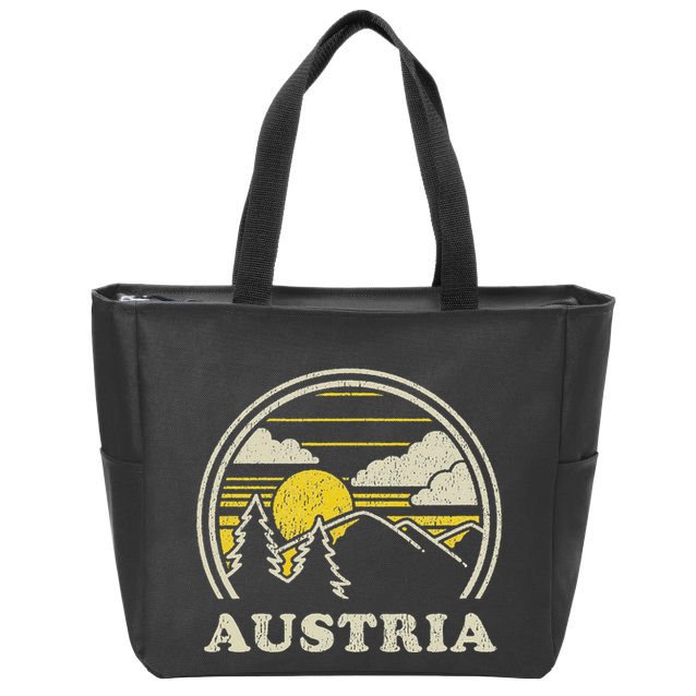 Austria Vintage Hiking Mountains Zip Tote Bag