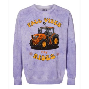 Autumn Vibes & Hay Rides Graphic Colorblast Crewneck Sweatshirt