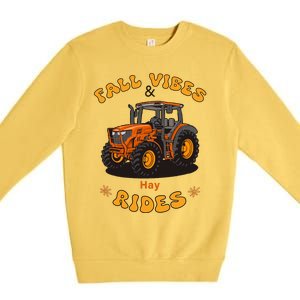 Autumn Vibes & Hay Rides Graphic Premium Crewneck Sweatshirt