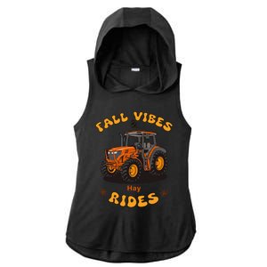 Autumn Vibes & Hay Rides Graphic Ladies PosiCharge Tri-Blend Wicking Draft Hoodie Tank