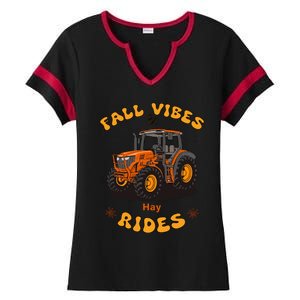 Autumn Vibes & Hay Rides Graphic Ladies Halftime Notch Neck Tee