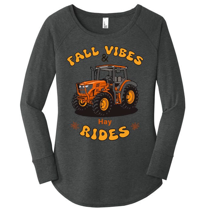 Autumn Vibes & Hay Rides Graphic Women's Perfect Tri Tunic Long Sleeve Shirt