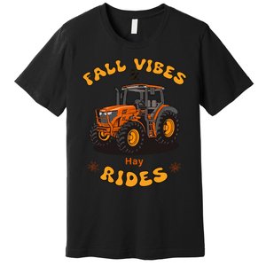 Autumn Vibes & Hay Rides Graphic Premium T-Shirt