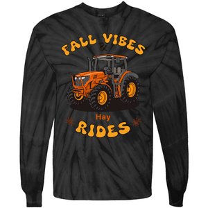 Autumn Vibes & Hay Rides Graphic Tie-Dye Long Sleeve Shirt