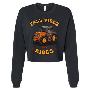 Autumn Vibes & Hay Rides Graphic Cropped Pullover Crew