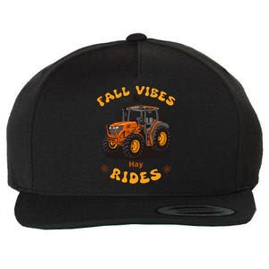 Autumn Vibes & Hay Rides Graphic Wool Snapback Cap