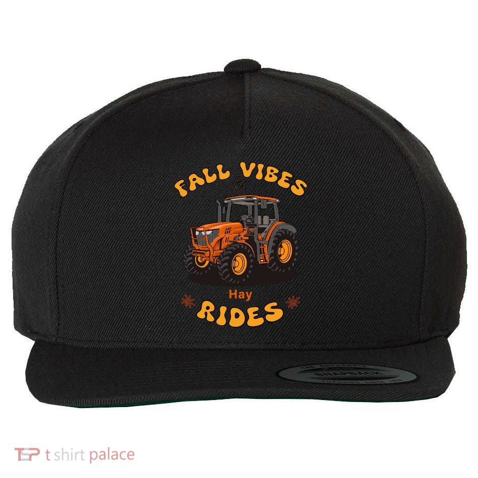 Autumn Vibes & Hay Rides Graphic Wool Snapback Cap